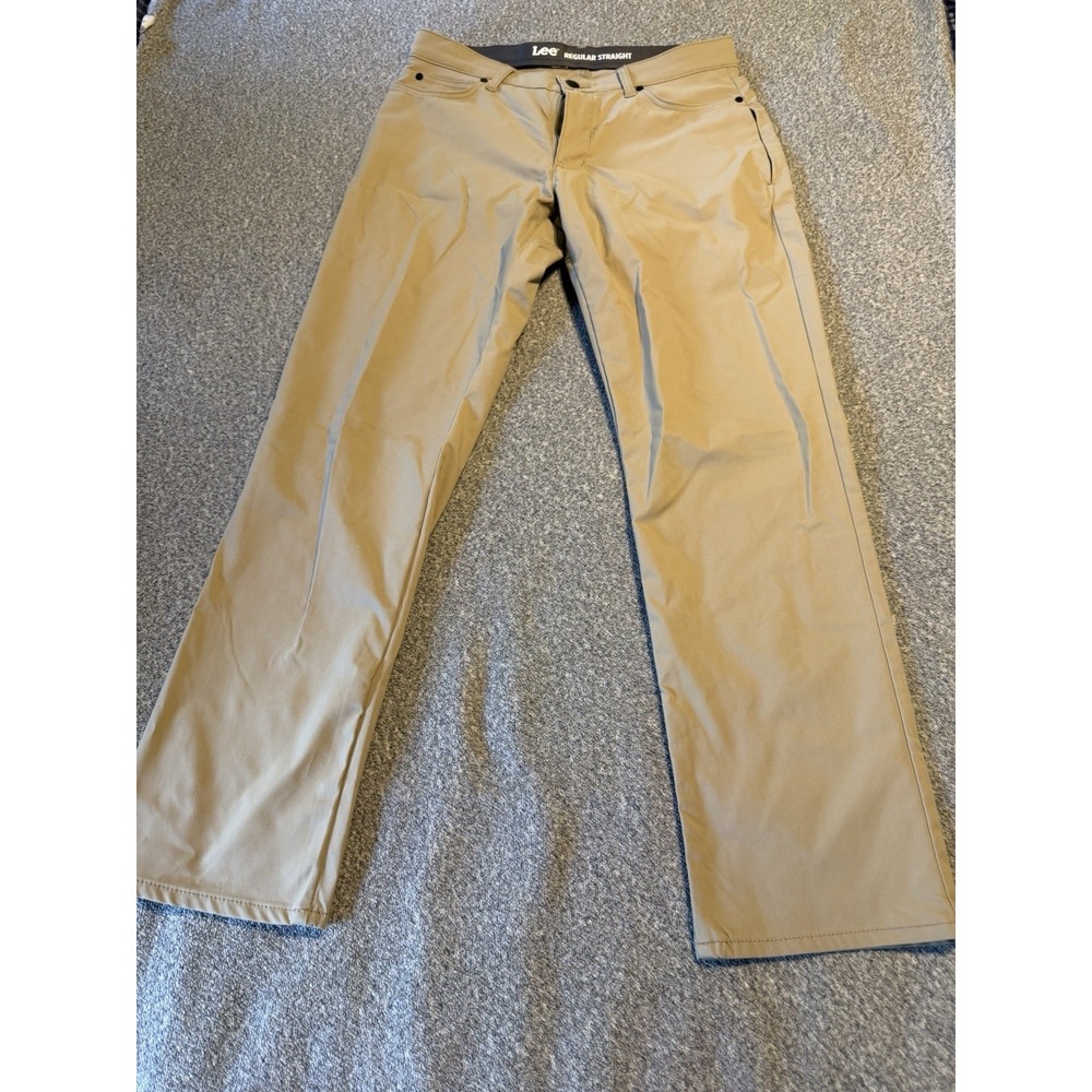 Mens 34x32 Lee Extreme Motion Straight Fit Tapered Leg Khaki Jeans Pant